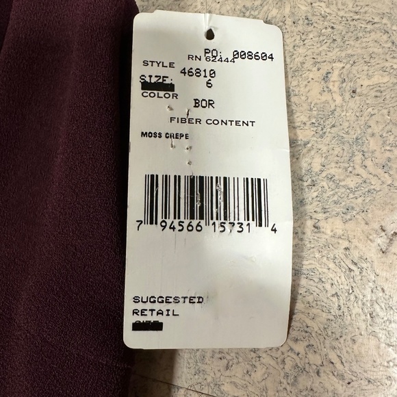 Vintage Nicole Miller Evening Gown Burgundy Size 6 Mid-90s Tag Still On - Picture 7 of 13